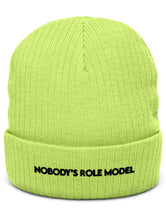 Load image into Gallery viewer, Nobodys Role Model black thread beanie
